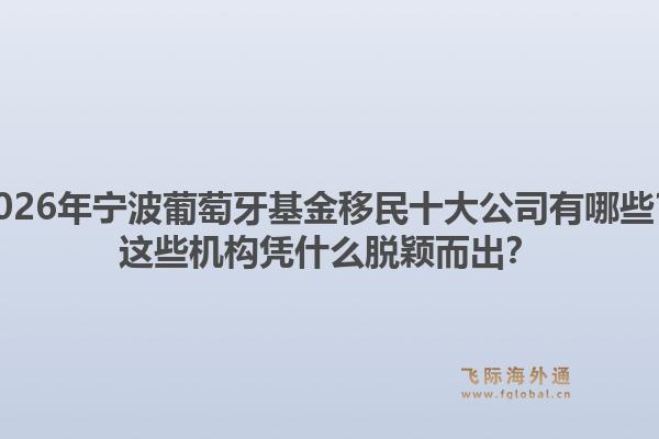 2026年宁波葡萄牙基金移民十大公司有哪些？这些机构凭什么脱颖而出？1.jpg