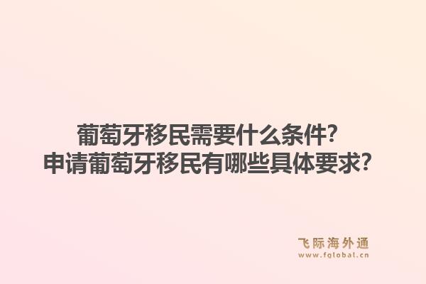 葡萄牙移民需要什么条件?申请葡萄牙移民有哪些具体要求?1.jpg