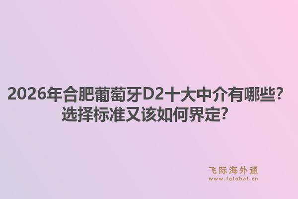 2026年合肥葡萄牙D2十大中介有哪些?选择标准又该如何界定?1.jpg