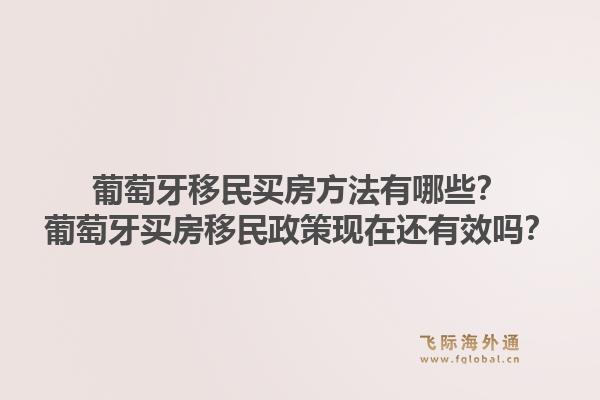 葡萄牙移民买房方法有哪些?葡萄牙买房移民政策现在还有效吗?1.jpg