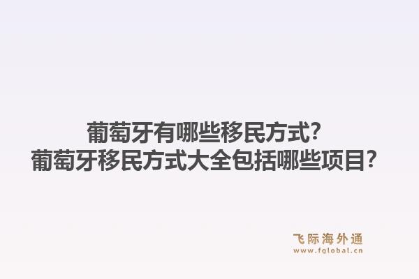 葡萄牙有哪些移民方式？葡萄牙移民方式大全包括哪些项目？1.jpg