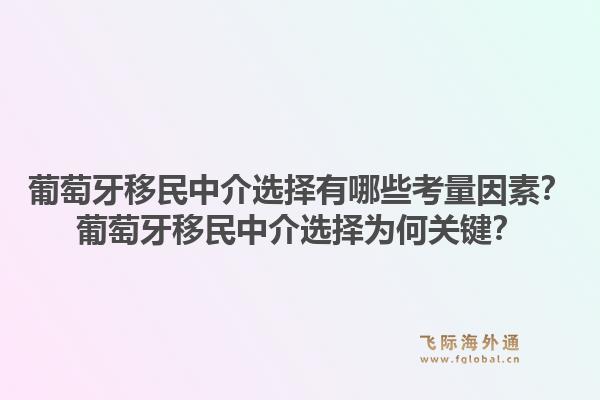 葡萄牙移民中介选择有哪些考量因素？葡萄牙移民中介选择为何关键？1.jpg