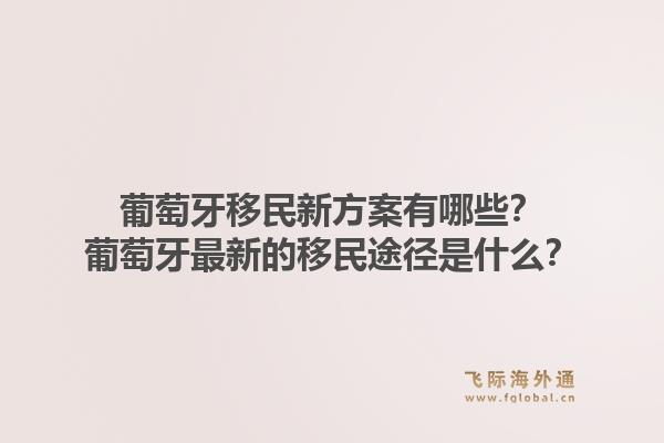 葡萄牙移民新方案有哪些?葡萄牙最新的移民途径是什么?1.jpg