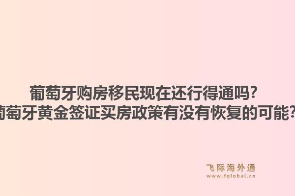 葡萄牙购房移民现在还行得通吗?葡萄牙黄金签证买房政策有没有恢复的可能?1.jpg