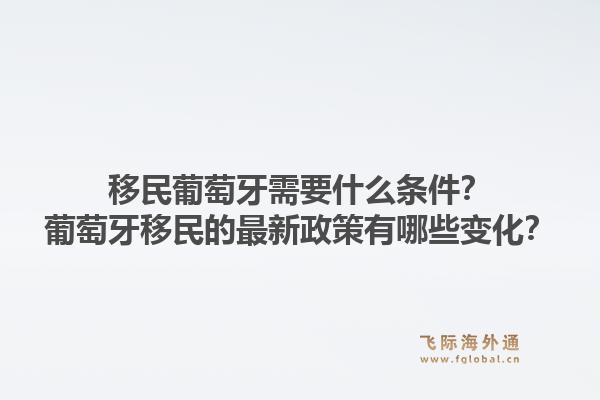 移民葡萄牙需要什么条件?葡萄牙移民的最新政策有哪些变化?1.jpg