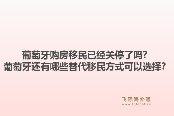 葡萄牙购房移民已经关停了吗?葡萄牙还有哪些替代移民方式可以选择?1.jpg