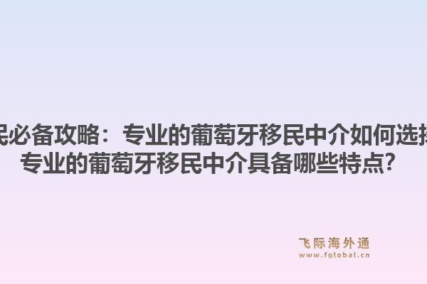 移民必备攻略：专业的葡萄牙移民中介如何选择？专业的葡萄牙移民中介具备哪些特点？1.jpg