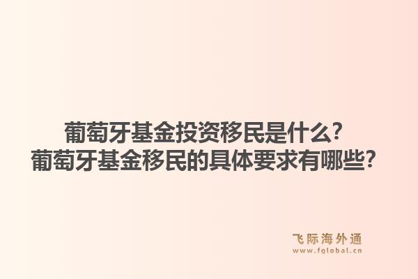 葡萄牙基金投资移民是什么？葡萄牙基金移民的具体要求有哪些？1.jpg