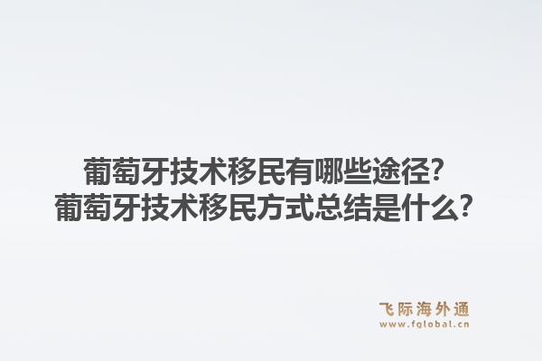 葡萄牙技术移民有哪些途径？葡萄牙技术移民方式总结是什么？1.jpg