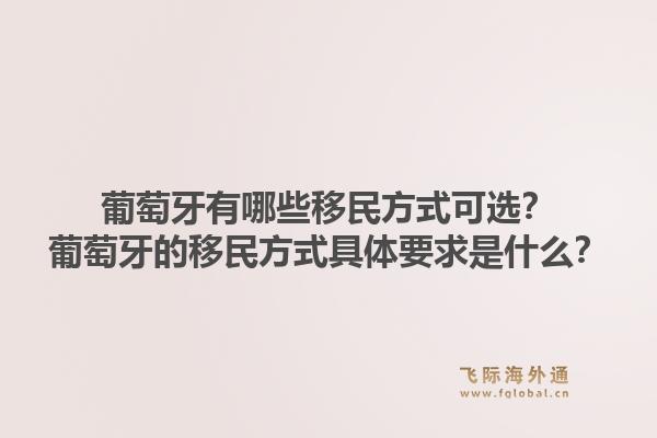 葡萄牙有哪些移民方式可选？葡萄牙的移民方式具体要求是什么？1.jpg