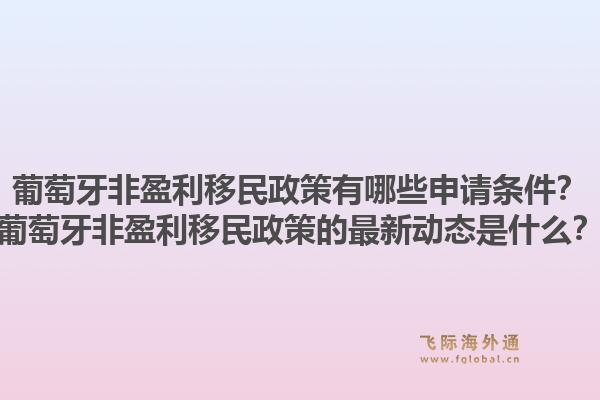 葡萄牙非盈利移民政策有哪些申请条件？葡萄牙非盈利移民政策的最新动态是什么？1.jpg