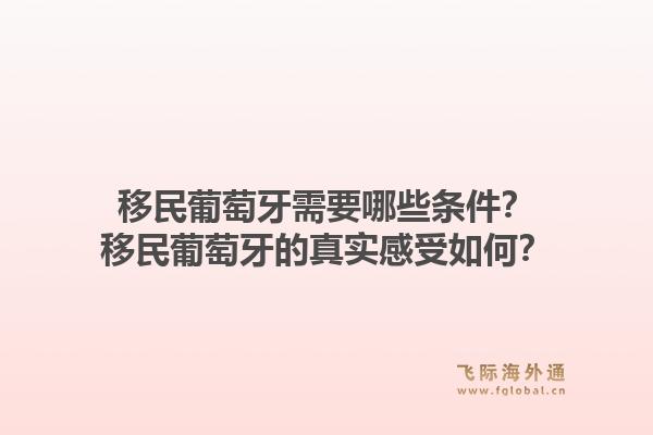移民葡萄牙需要哪些条件？移民葡萄牙的真实感受如何？1.jpg