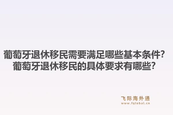 葡萄牙退休移民需要满足哪些基本条件？葡萄牙退休移民的具体要求有哪些？1.jpg
