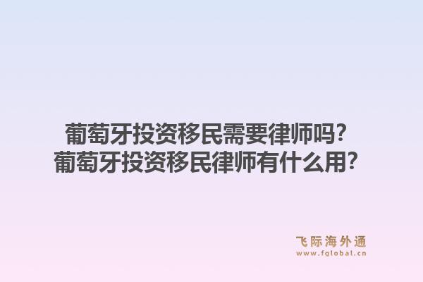 葡萄牙投资移民需要律师吗?葡萄牙投资移民律师有什么用?1.jpg