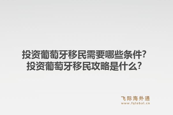 投资葡萄牙移民需要哪些条件？投资葡萄牙移民攻略是什么？1.jpg
