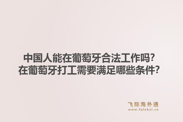中国人能在葡萄牙合法工作吗？在葡萄牙打工需要满足哪些条件？1.jpg