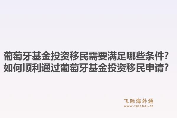 葡萄牙基金投资移民需要满足哪些条件？如何顺利通过葡萄牙基金投资移民申请？1.jpg