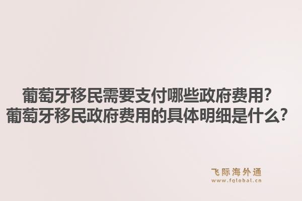 葡萄牙移民需要支付哪些政府费用？葡萄牙移民政府费用的具体明细是什么？1.jpg