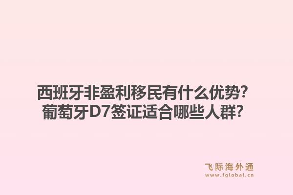 西班牙非盈利移民有什么优势？葡萄牙D7签证适合哪些人群？