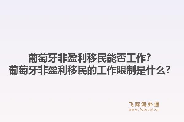 葡萄牙非盈利移民能否工作？葡萄牙非盈利移民的工作限制是什么？1.jpg