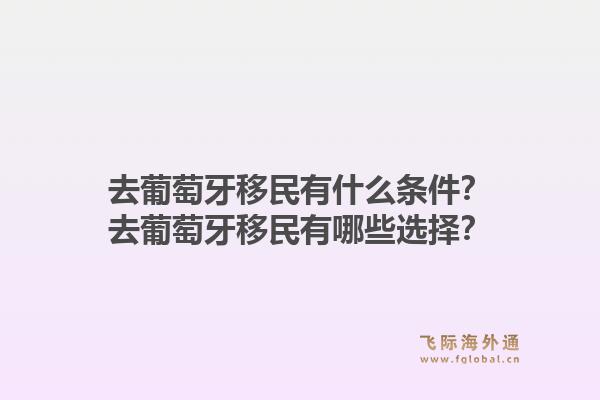 去葡萄牙移民有什么条件？去葡萄牙移民有哪些选择？1.jpg