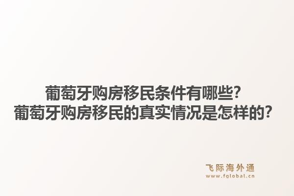 葡萄牙购房移民条件有哪些？葡萄牙购房移民的真实情况是怎样的？1.jpg