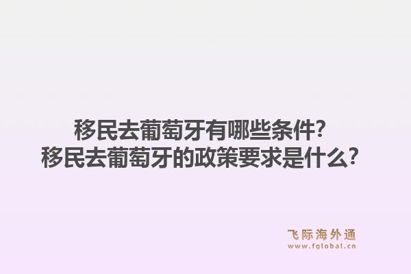 移民去葡萄牙有哪些条件？移民去葡萄牙的政策要求是什么？