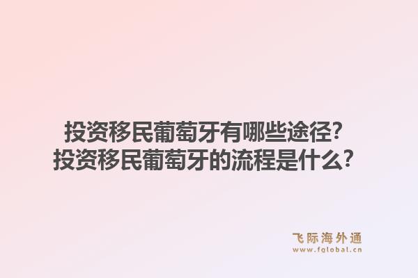 投资移民葡萄牙有哪些途径？投资移民葡萄牙的流程是什么？1.jpg