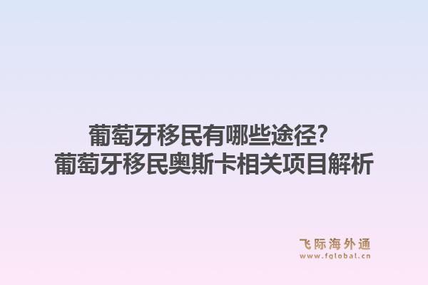 葡萄牙移民有哪些途径?葡萄牙移民奥斯卡相关项目解析1.jpg