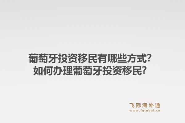 葡萄牙投资移民有哪些方式?如何办理葡萄牙投资移民?1.jpg