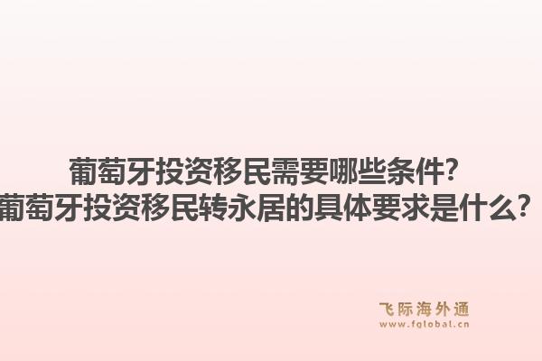 葡萄牙投资移民需要哪些条件？葡萄牙投资移民转永居的具体要求是什么？