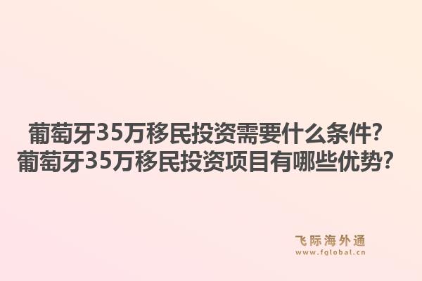 葡萄牙35万移民投资需要什么条件？葡萄牙35万移民投资项目有哪些优势？1.jpg