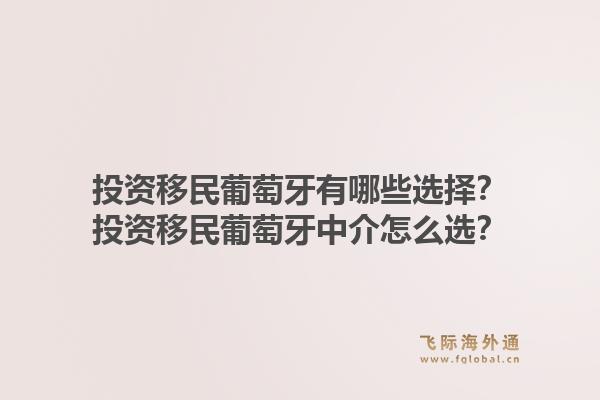 投资移民葡萄牙有哪些选择？投资移民葡萄牙中介怎么选？1.jpg