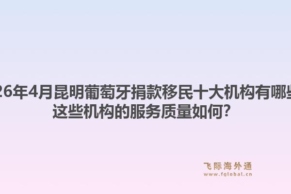2026年4月昆明葡萄牙捐款移民十大机构有哪些？这些机构的服务质量如何？1.jpg