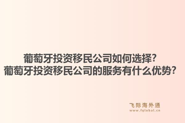 葡萄牙投资移民公司如何选择？葡萄牙投资移民公司的服务有什么优势？1.jpg