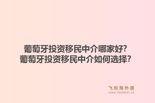葡萄牙投资移民中介哪家好？葡萄牙投资移民中介如何选择？1.jpg