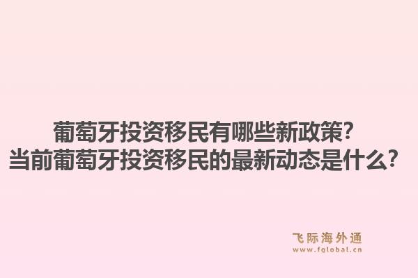 葡萄牙投资移民有哪些新政策？当前葡萄牙投资移民的最新动态是什么？1.jpg