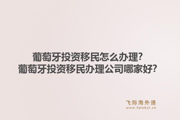 葡萄牙投资移民怎么办理？葡萄牙投资移民办理公司哪家好？1.jpg